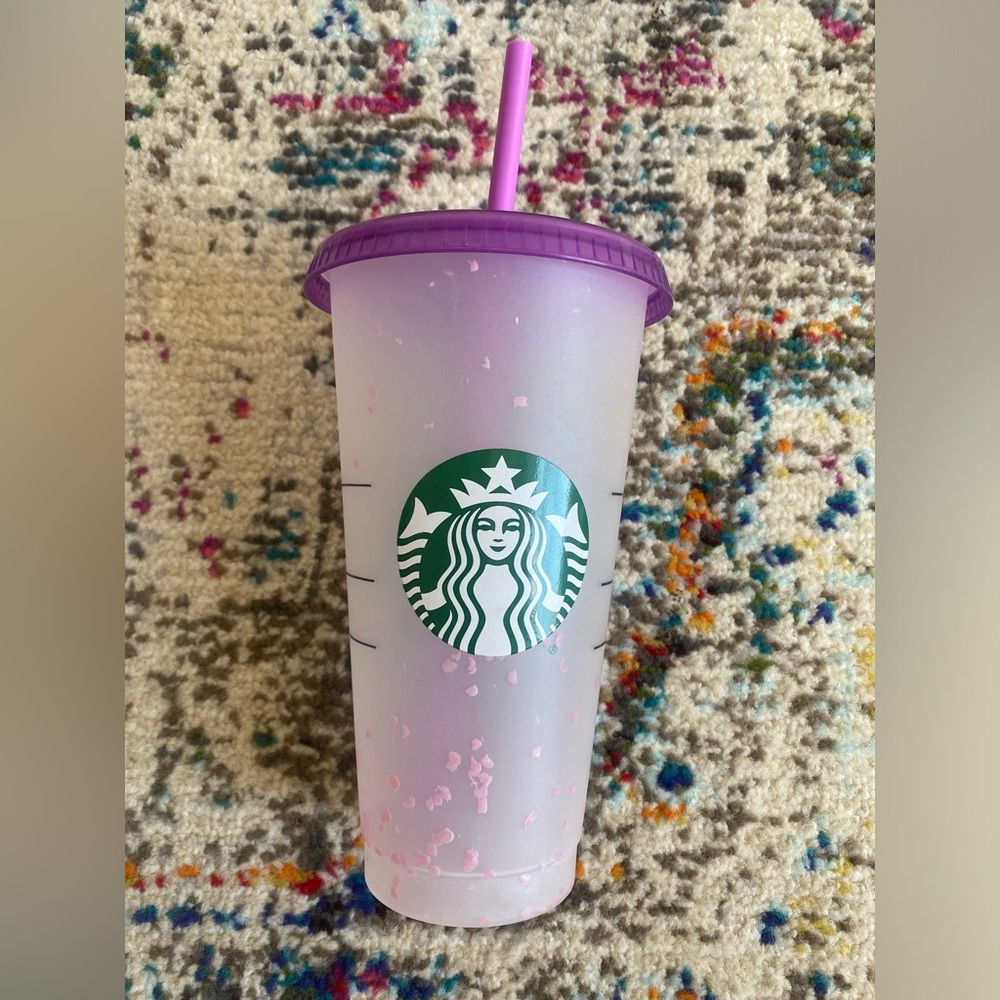 NEW Starbucks Cold Cups Color Changing Confetti - PURPLE